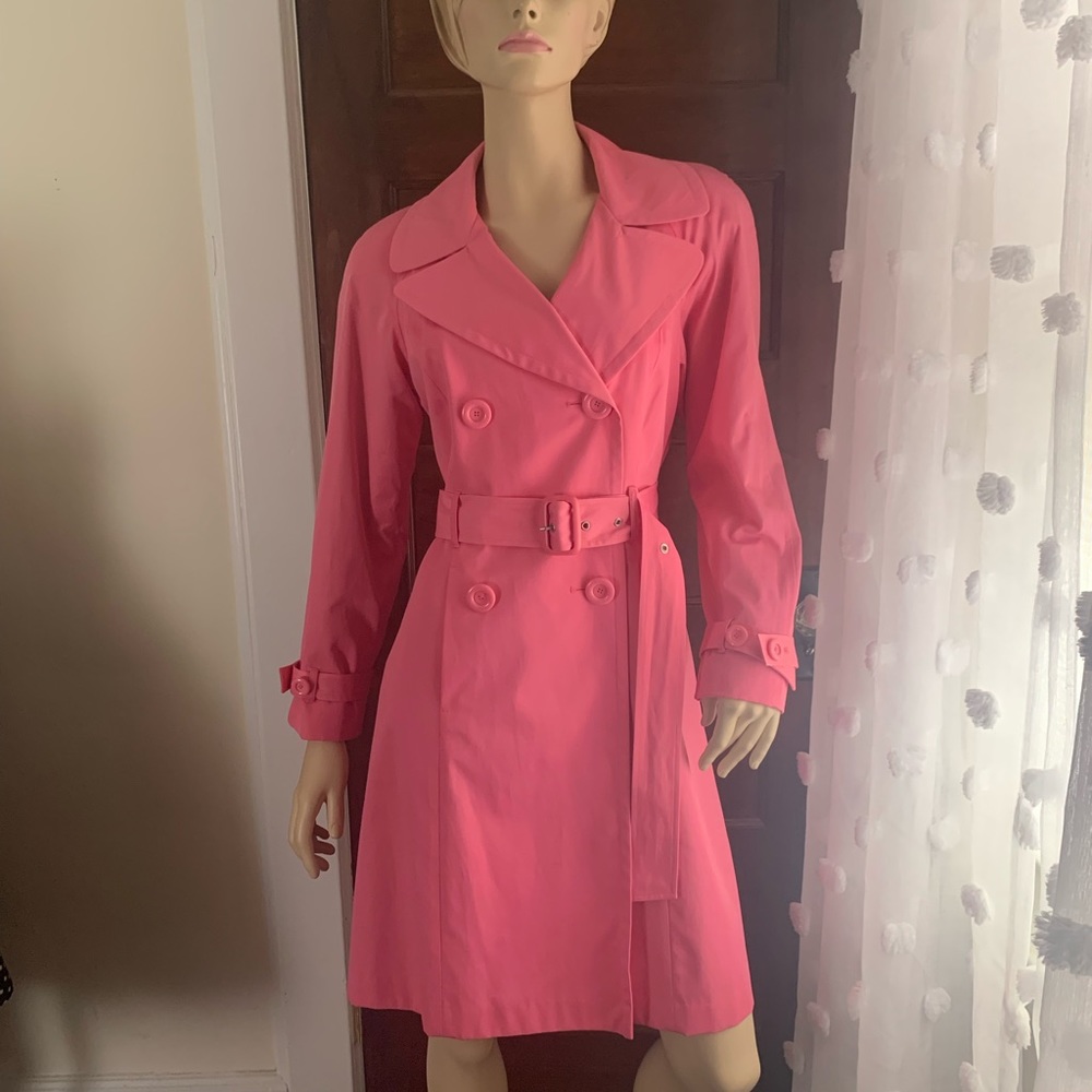 Pink Jones New York raincoat, size small